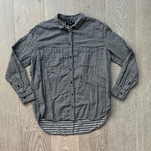 Madewell Long Sleeve Cotton Black White Gingham Shirt Women’s Size S